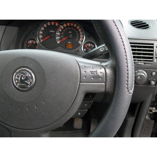 Black Steering Wheel Cover Soft Grip Leather Look Astra Estate UKB4C  - Dynamic Drive