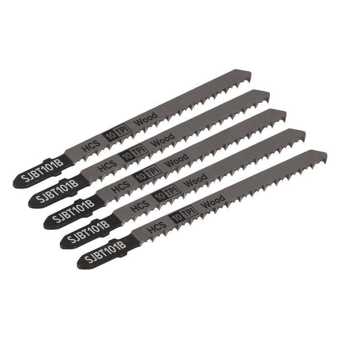 Sealey Jigsaw Blade Hard Wood 100mm 10tpi Pack of 5 SJBT101B