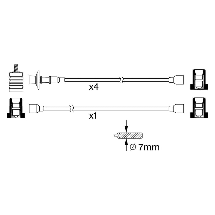 Genuine Bosch Ignition Lead B370 fits VW Beetle 1300 - 1.3 - 70-73 0986356370