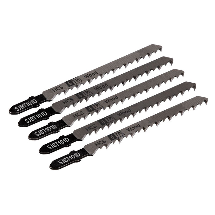 Sealey Jigsaw Blade Hard Wood 100mm 6tpi Pack of 5 SJBT101D