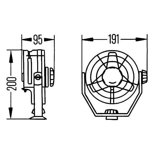 Hella Fan Turbo 12V 6.5W Black Cable: 1400mm 8EV 003 361-001 Hella  - Dynamic Drive