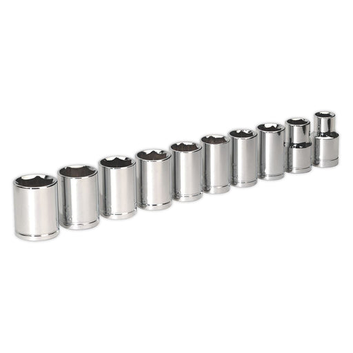 Siegen by Sealey Socket Set 10Pc 1/2Inchsq Drive 6Pt Walldrive Metric Siegen by Sealey  - Dynamic Drive