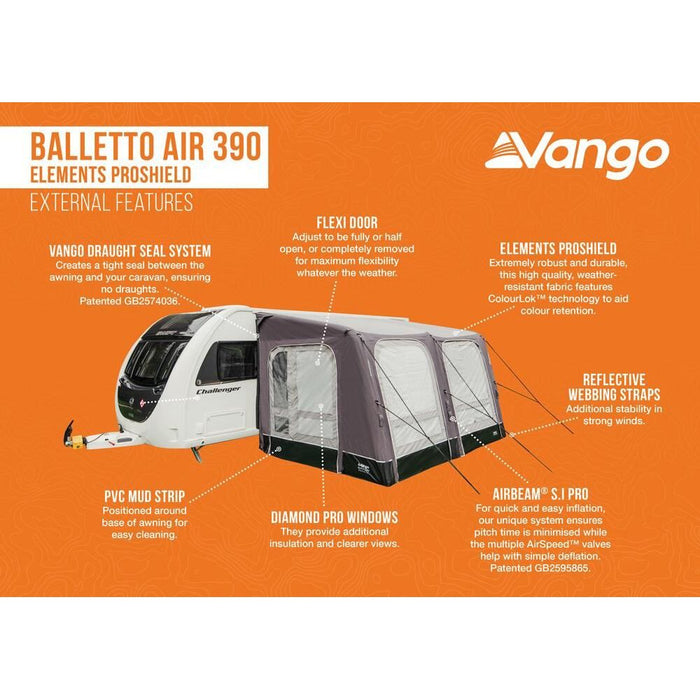 Vango Balletto Air 390 Elements ProShield Caravan Awning Vango  - Dynamic Drive