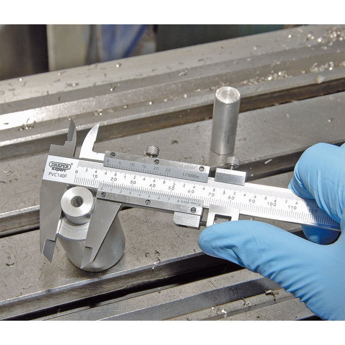 Draper Vernier Caliper with Fine Adjustment, 0 - 140mm 50605 Draper  - Dynamic Drive