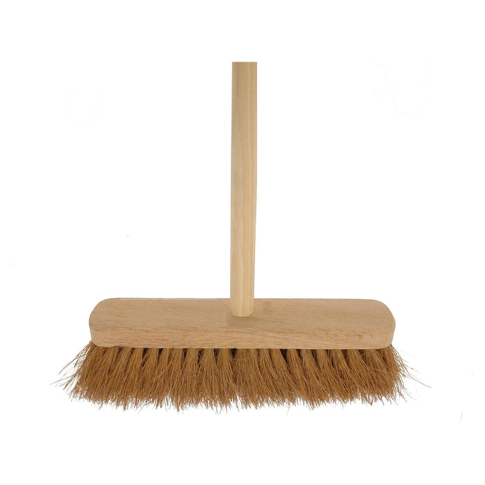 Cleenol Soft Bristle Wooden Broom Head & Handle - 12in. Cleenol  - Dynamic Drive