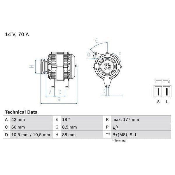 Bosch Reman Alternator 4554 0986045541