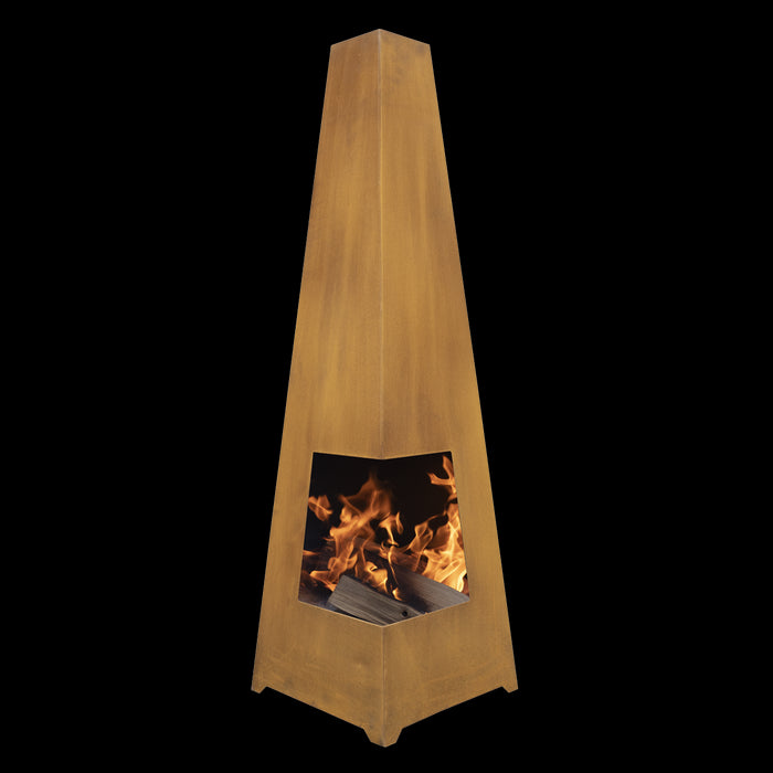 Dellonda Chiminea Wood Burner Heater for Outdoors W45cm x H150cm Corten Steel Dellonda  - Dynamic Drive