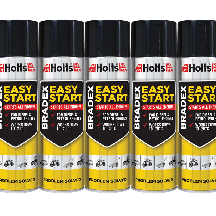 5x Holts Bradex Easy Start Petrol Diesel Car Van Truck Starting Engine Spray Aid