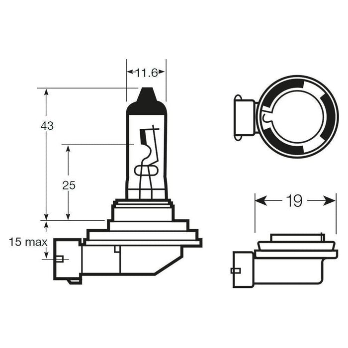 1x Ring H8 (708) 12v 35w Halogen Headlamp Headlight Bulb - R708