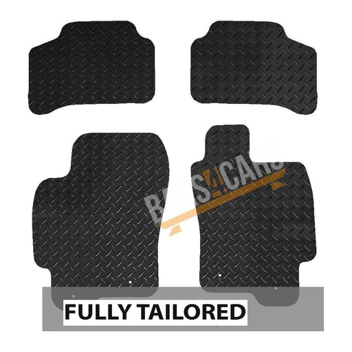 White Trim Tailored Rubber Car Mats for Jaguar X Type 01> Automatic Set of 4 With 4 Clips UKB4C  - Dynamic Drive