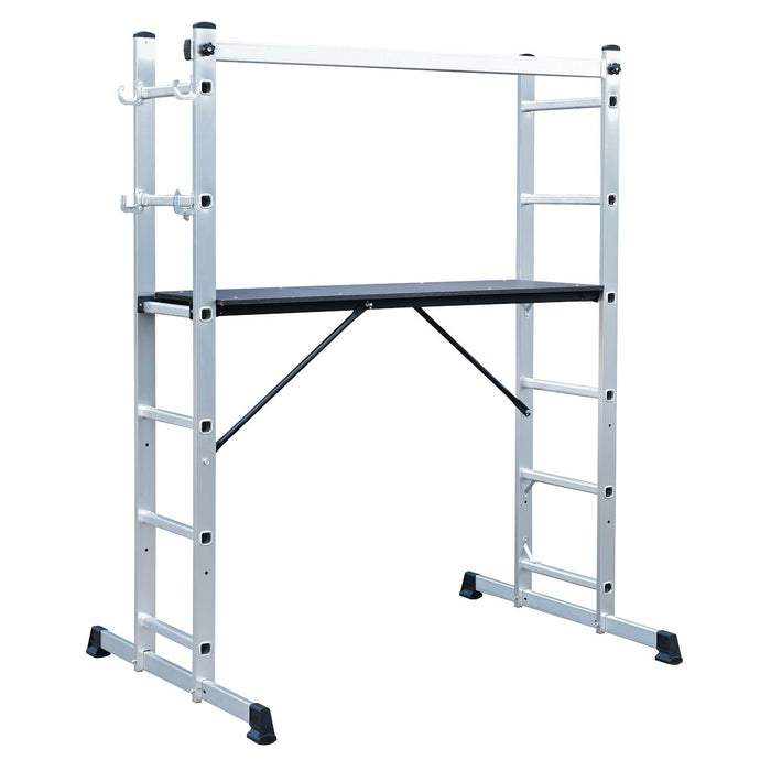 Sealey Aluminium Scaffold Ladder 4-Way EN 131 ASCL2 Sealey  - Dynamic Drive