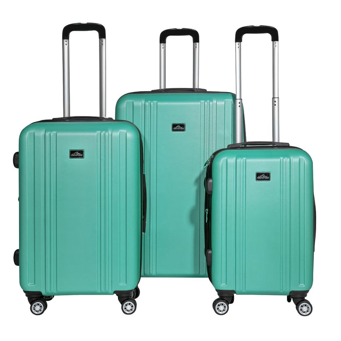 Dellonda 3-Piece Lightweight ABS Luggage Set with TSA Lock  Teal