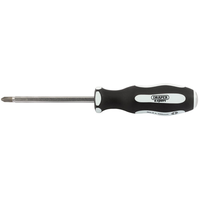 Draper 'Pound Thru' Cross Slot Soft Grip Screwdriver, No.2 x 100mm 35223 Draper  - Dynamic Drive