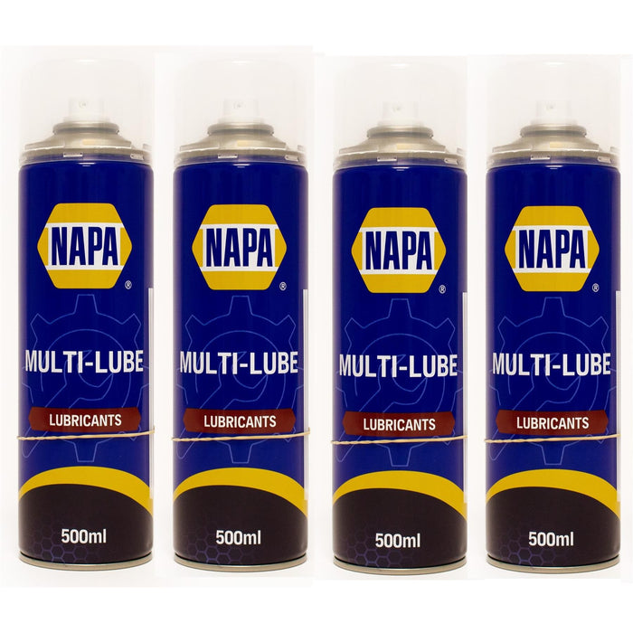 4x NAPA Multi Purpose Lubricant Spray Cleans Protect Rust Penetrating Oil 500ml Napa  - Dynamic Drive