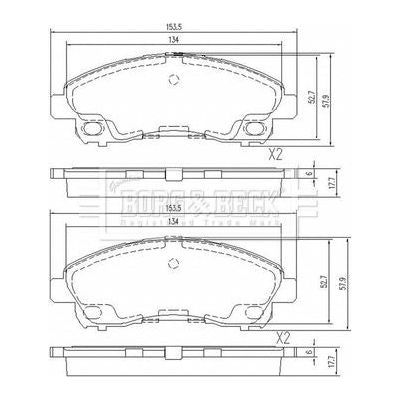 Genuine Borg & Beck Brake Pads Front fits Canter FE5 6 0112 BBP2664 Borg & Beck  - Dynamic Drive