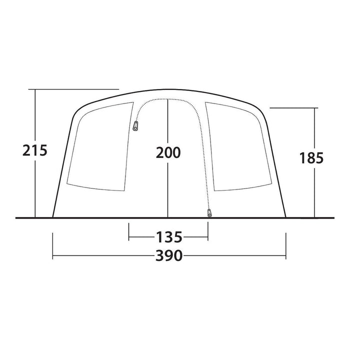 Outwell Moonhill 6 Berth Air Tent Four Room Tunnel Inflatable Tent Outwell  - Dynamic Drive