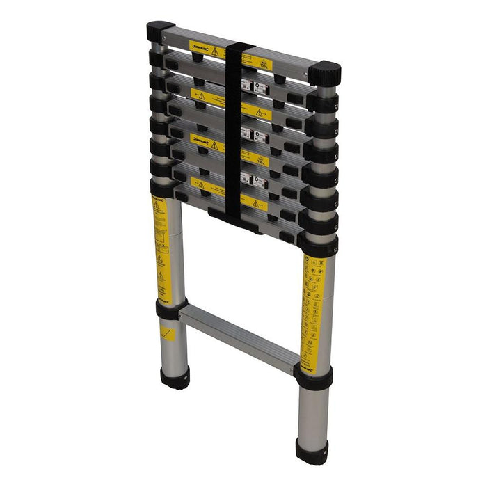 Silverline Telescopic Ladder 2.6m 9-Tread Silverline  - Dynamic Drive