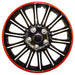 Set of 4 14" Black/Red Wheel Trims / Hub Caps fits 500 UKB4C  - Dynamic Drive