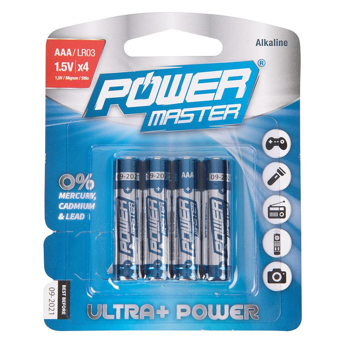 Powermaster AAA Super Alkaline Battery LR03 4pk 4pk