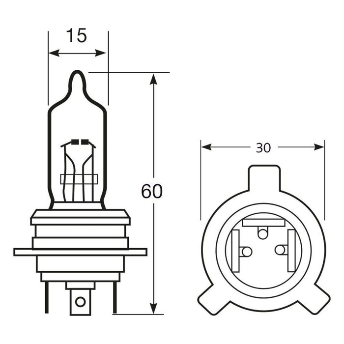 Ring Automotive R962 P30t-40 0488 Halogen Headlamp, 12 V, 55/40 W