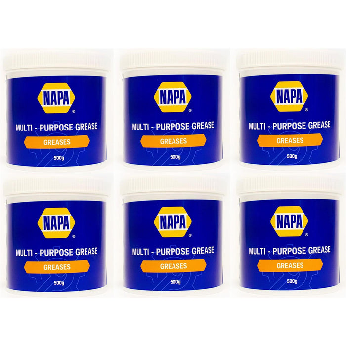 6x NAPA Multi Purpose Wheel Bearing Grease 500g Lithium LM2 TUB Napa  - Dynamic Drive