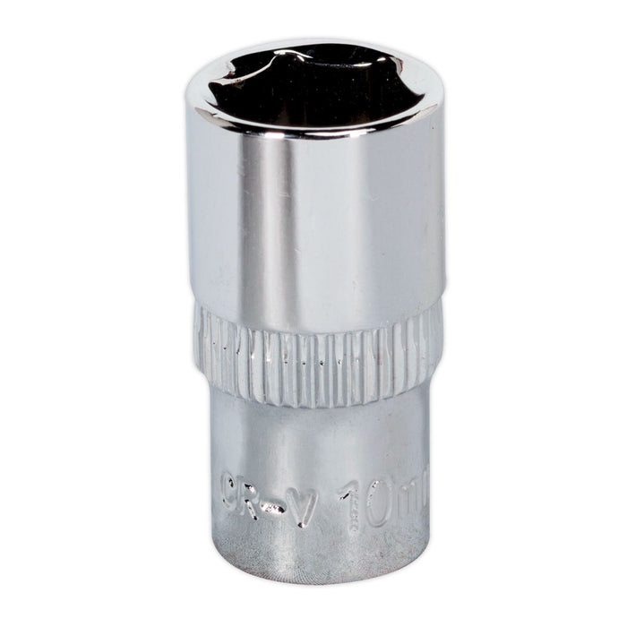 Sealey WallDrive Socket 10mm 1/4"Sq Drive Fully Polished SP1410