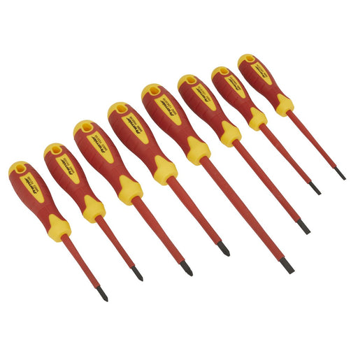 Sealey 8 Piece VDE Approved Screwdriver Set 1000V Slotted Pozi Phillips Sealey  - Dynamic Drive