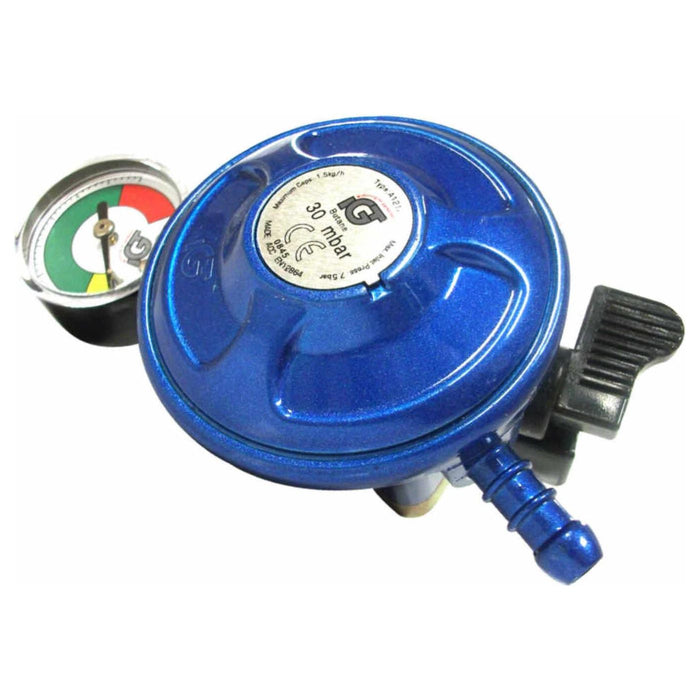 Clip-On Butane Gas Regulator with Gauge for Calor Caravan Motorhomes (28-30 mbar) PLS  - Dynamic Drive