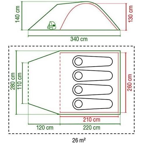 Coleman Kobuk Valley 4+ Person Green Tent Coleman  - Dynamic Drive