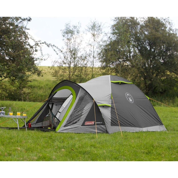 Coleman Tent 2 Person Darwin 2+ Grey Outdoors Camping Festival Dome Coleman  - Dynamic Drive