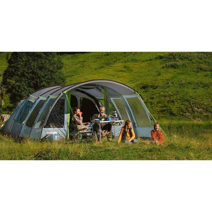 Coleman Tunnel Tent Meadowood 6L 6 Person Black Out Bedrooms Grey Camping Garden Coleman  - Dynamic Drive