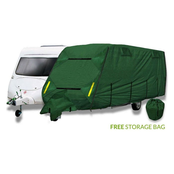 Coverpro Premium Breathable 4-Ply Full Green Caravan Cover Up To 14Ft Free Bag Crusader  - Dynamic Drive