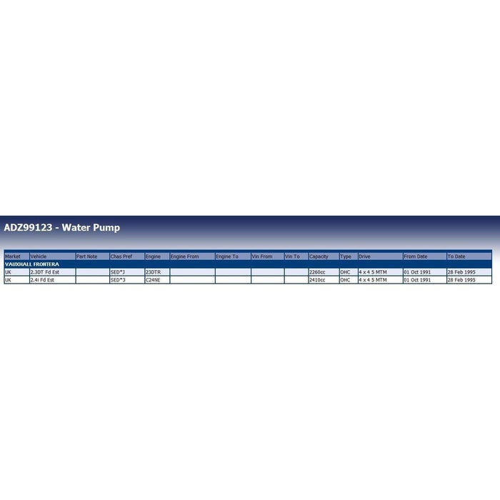 Blue Print ADZ99123 Water Pump