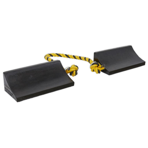 Sealey Rubber Wheel Chocks Heavy-Duty Pair WC16 Sealey  - Dynamic Drive