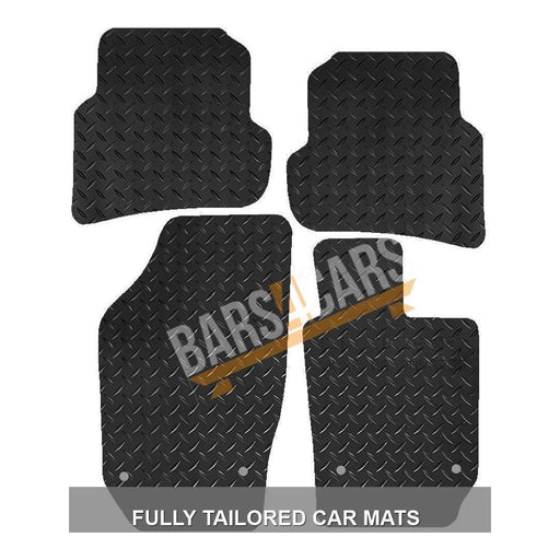 White Trim Tailored Black Rubber Car Mats for Seat Ibiza 08 ON Set of 4 With 4 Clips UKB4C  - Dynamic Drive