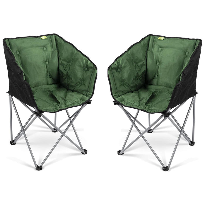 2x Kampa Dometic Tub Lightweight Folding Camping Chair Fern Green Kampa  - Dynamic Drive