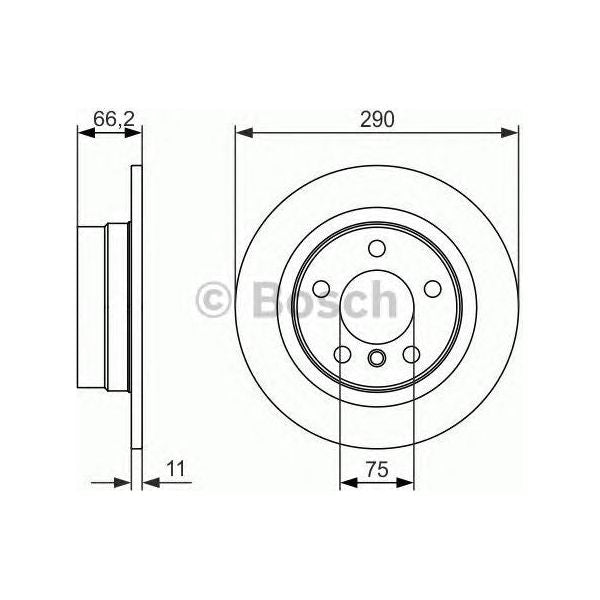 Genuine Bosch Brake Discs Pair fits BMW 1 118i - 1.5 - 15-19 0986479043