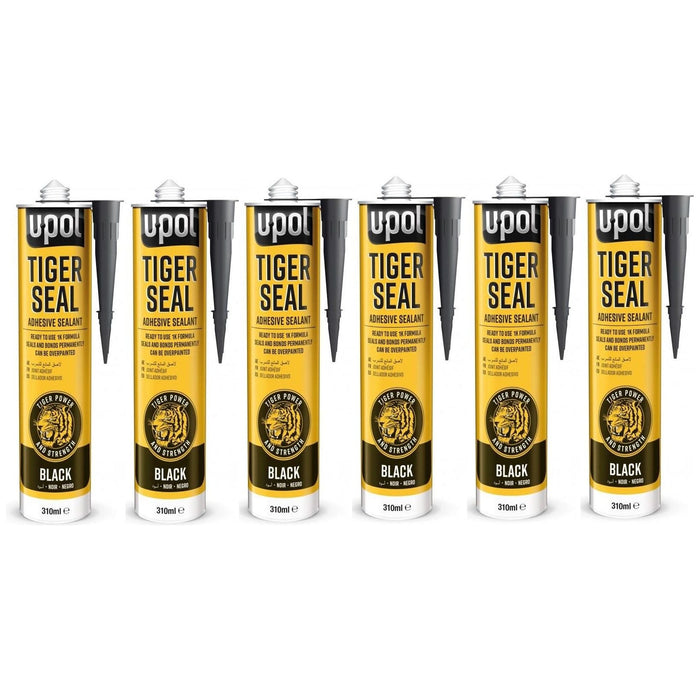 6x Upol Tiger Seal Black 310ml Polyurethane Adhesive Sealant TIG/NB New U-POL