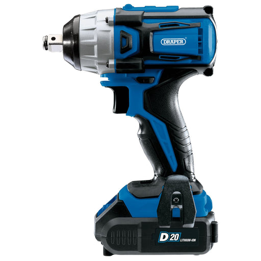 Draper D20 20V Brushless Impact Wrench, 1/2" Sq. Dr., 250Nm, 2 x 2.0Ah Batteries Draper  - Dynamic Drive