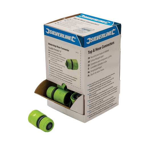 Silverline Waterstop Hose Connectors 1/2" Display Box 30pce Double Female 597211 Silverline  - Dynamic Drive