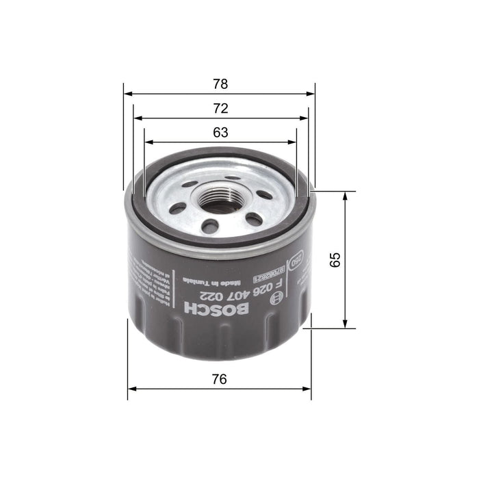 Genuine Bosch Car Oil Filter P7022 fits Nissan Juke dCi - 1.5 - 10- F026407022