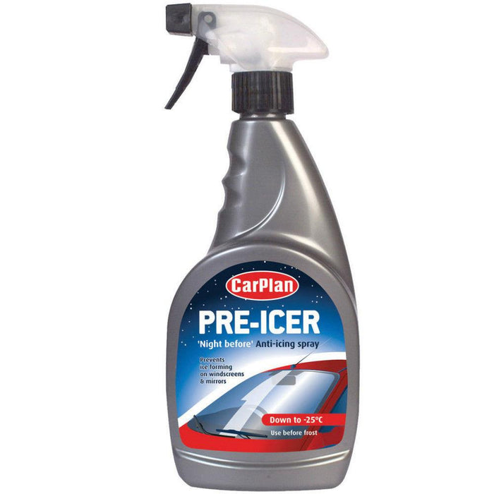 2x CarPlan Pre-Icer Night before De-Icer Anti-Icing Spray 500ml Trigger Spray -25c