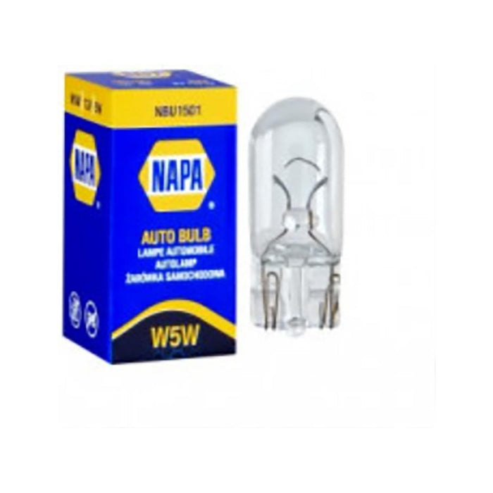 NAPA W5W T10 Car Bulbs Capless Side Light 501 Indicator Wedge 12v 5w UK Napa  - Dynamic Drive