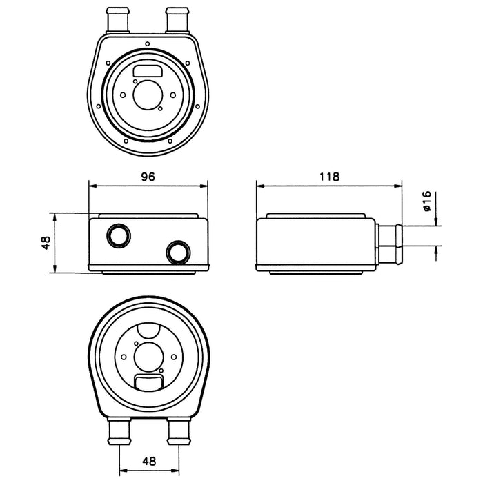 NRF Radiator fits OILCOOLER DONUT UNIVERSAL NRF  - Dynamic Drive