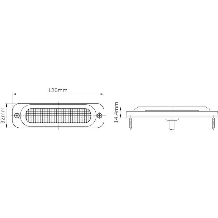 Ring Slimline Amber 6 LED Strobe R65 - RCV2216