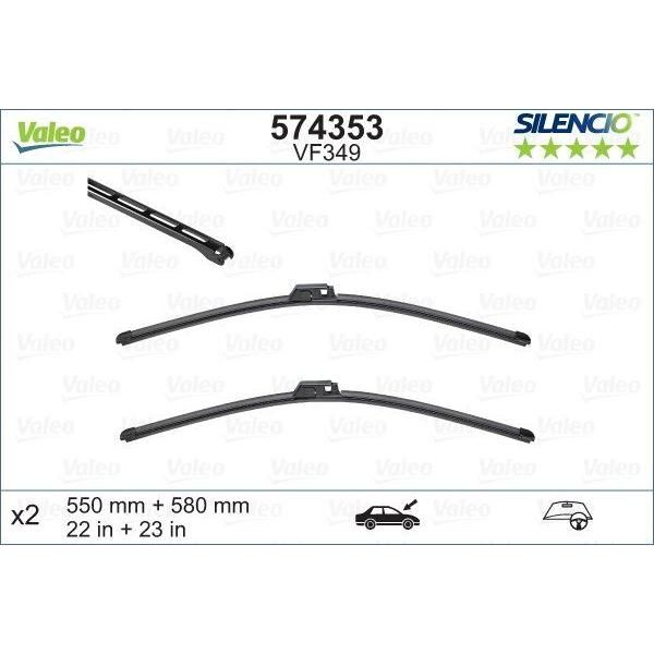 Valeo Wiper Blades Kit 574353 Automotive Part fits Audi Valeo  - Dynamic Drive