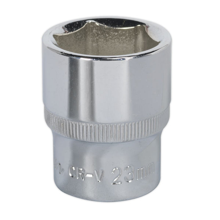 Sealey WallDrive Socket 23mm 1/2"Sq Drive Fully Polished SP1223