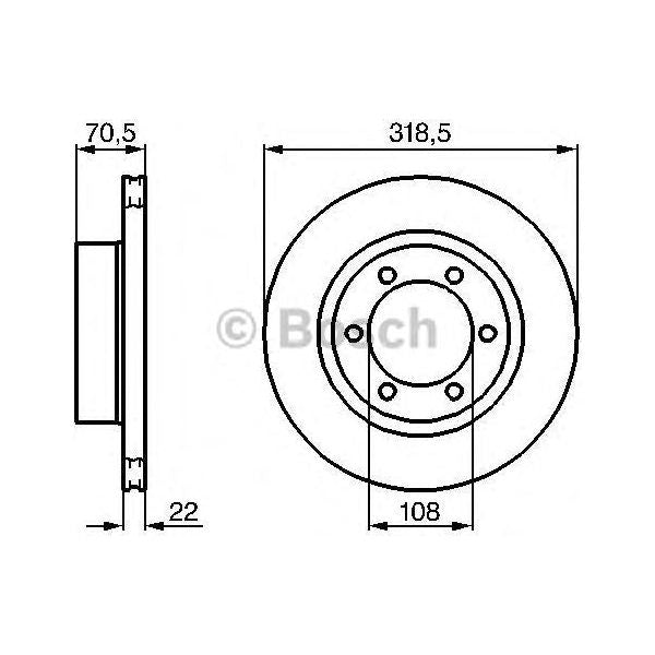 Bosch Brake Discs Pair fits Toyota Hilux Surf TD - 3.0 - 95-98 0986478698