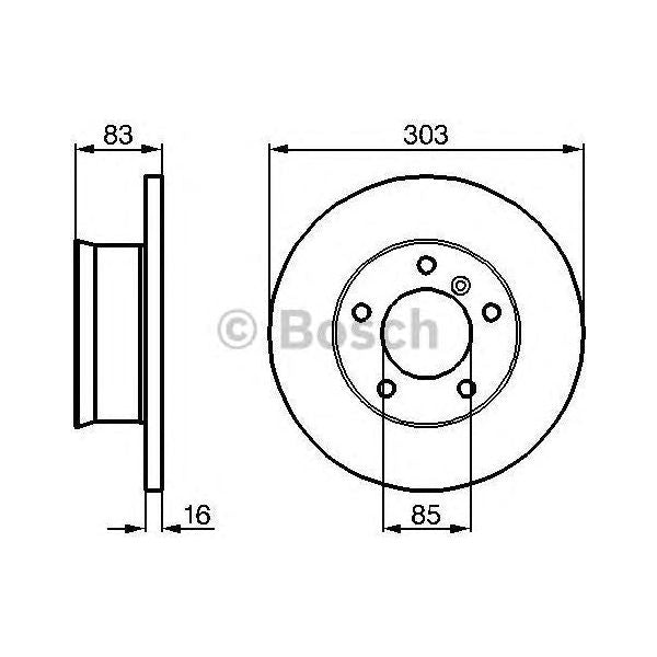 Bosch Brake Discs Pair fits Mercedes-Benz G 280GE - 2.8 - 84-89 0986478189