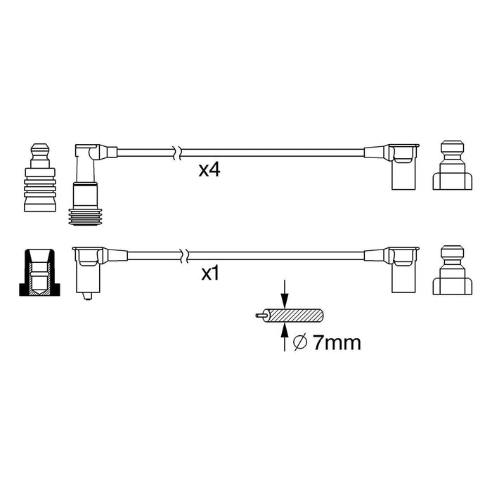 Genuine Bosch Ignition Lead B377 fits Porsche 944 - 2.5 - 81-87 0986356377